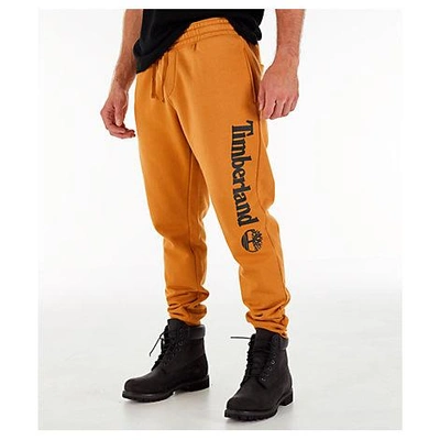 Shop Timberland Men's Logo Jogger Pants In Brown/orange