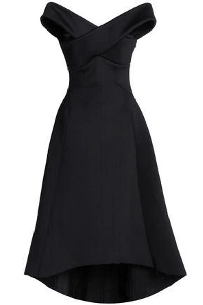 Shop Rachel Gilbert Woman Off-the-shoulder Neoprene Dress Black