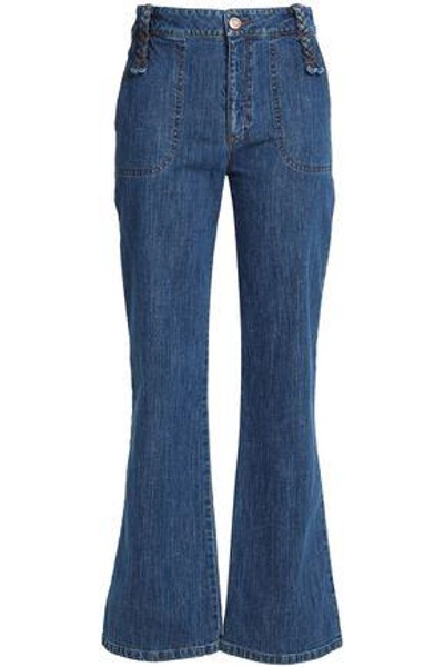 Shop See By Chloé Woman High-rise Bootcut Jeans Mid Denim