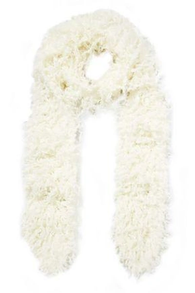 Shop Missoni Faux Shearling Scarf In Ivory