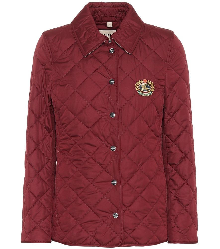 burberry embroidered crest diamond quilted jacket