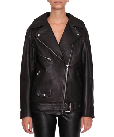Shop Isabel Marant Étoile Abely Leather Jacket In Nero