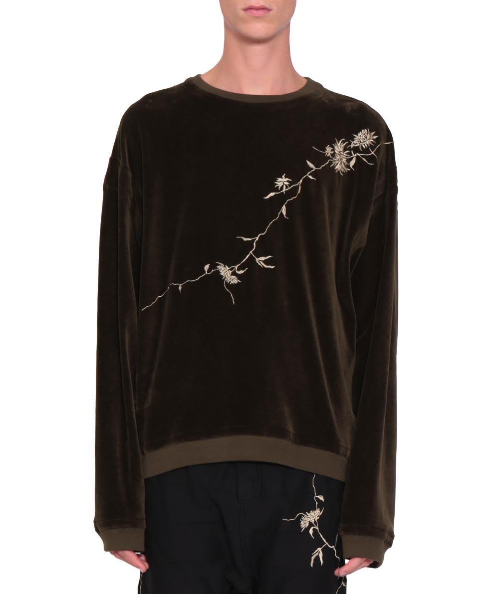green velvet sweatshirt