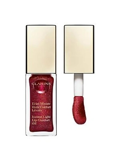 Shop Clarins Instant Light Lip Comfort Oil In Red Berry