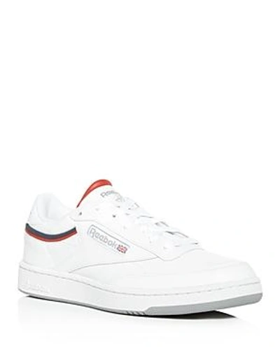 Shop Reebok Men's Classic Club 85 Perforated Leather Lace-up Sneakers In White