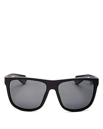 Shop Polaroid Men's Polarized Square Sunglasses, 55mm In Black/gray