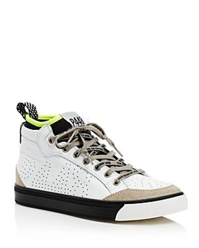 Shop P448 Women's Miamil Socks Leather & Suede Lace-up Trainers In White