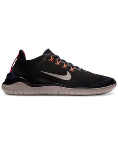 Shop Nike Men's Free Run 2018 Running Sneakers From Finish Line In Black/moon Particle-black