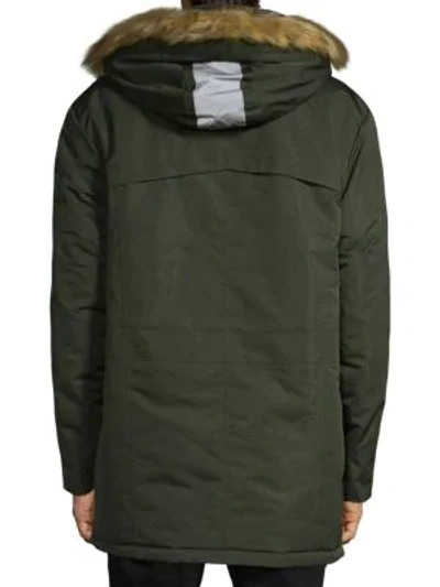 Shop Noize Amsterdam Faux Fur-trimmed Hooded Jacket In Black