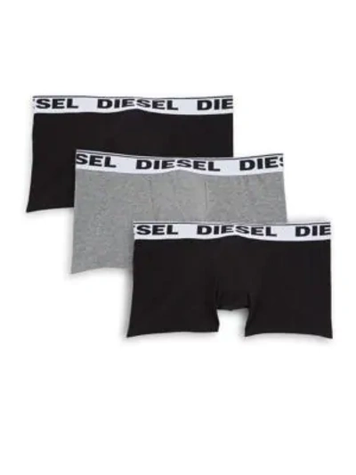 Shop Diesel Umbx Kory 3-pack Boxer Briefs In Blue Red Blue