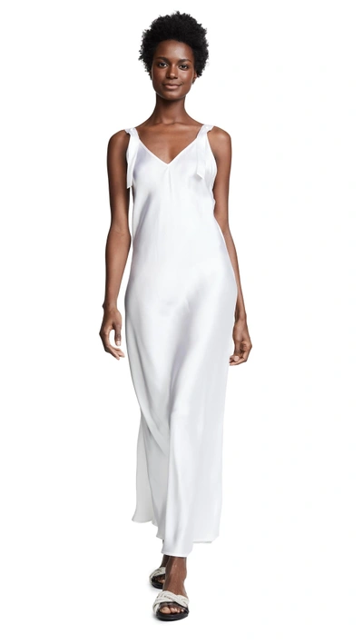 Shop Sleeper Silk Slip With Imitation Pearls In White