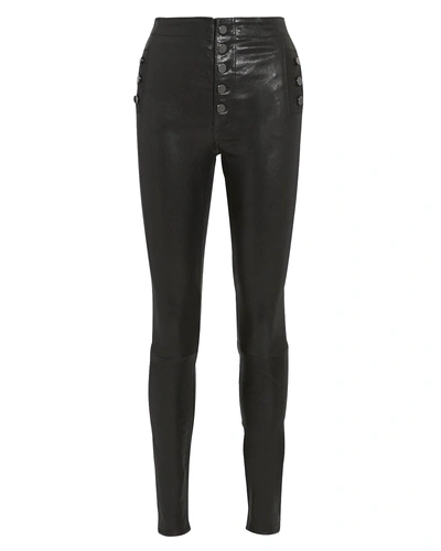 Shop J Brand Natasha Skinny Leather Pants In Black