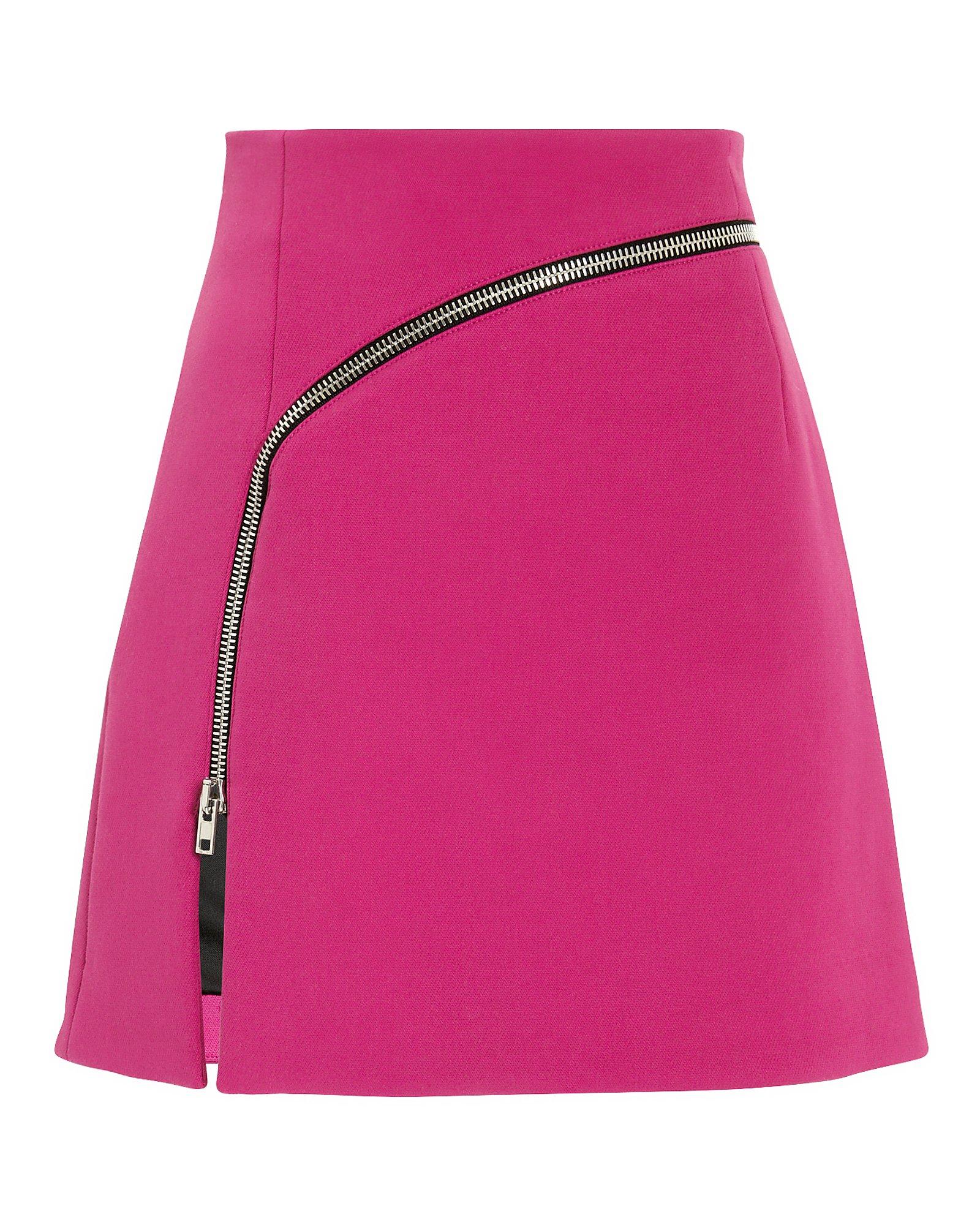 Alexander Wang Curved Zip Detail Pink Mini Skirt | ModeSens