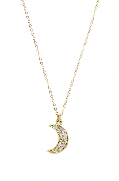 Shop Mimi & Lu Moon Demi Necklace In Metallic Gold.