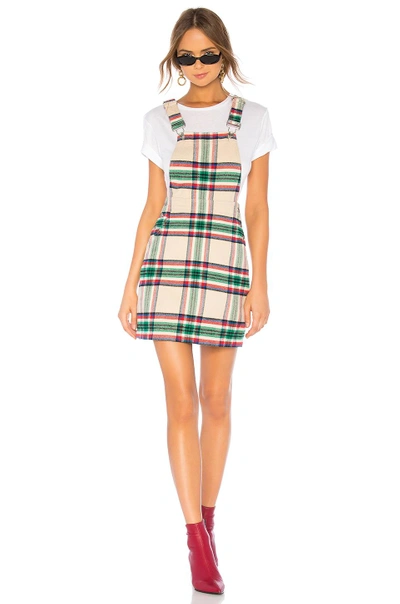Shop Father's Daughter Gail Overall Dress In Beige. In Plaid