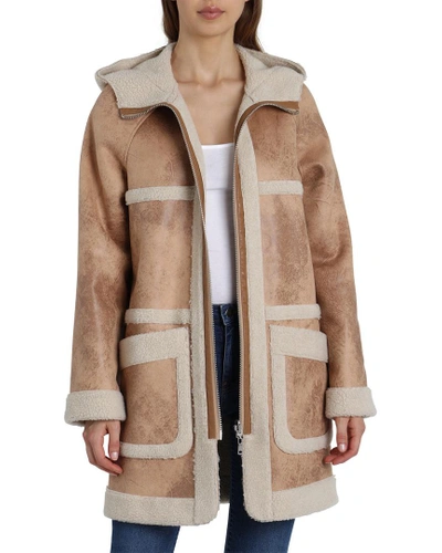 Shop Avec Les Filles Reversible Hooded Coat In Nocolor