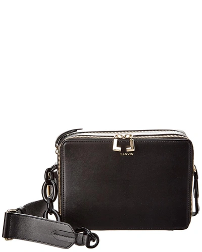 Shop Lanvin Mini Toffee Leather Camera Bag In Black