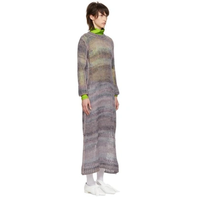 Shop Acne Studios Grey And Pink Mohair Dress In Grey/multi