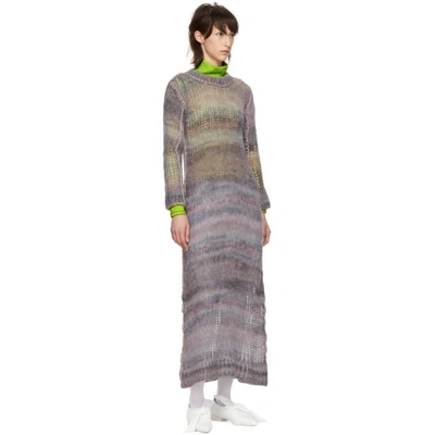 Shop Acne Studios Grey And Pink Mohair Dress In Grey/multi