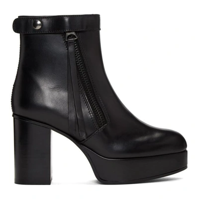 Shop Acne Studios Black Platform Ankle Boots