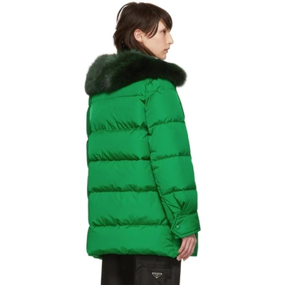 Shop Moncler Green Down Mesange Jacket In 847 Green