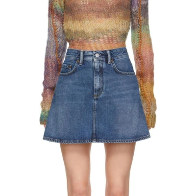 Shop Acne Studios Blue Blå Konst Denim Miniskirt