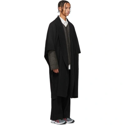 Shop Issey Miyake Homme Plisse  Black Robe Coat In 15 Black