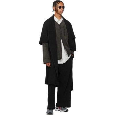 Shop Issey Miyake Homme Plisse  Black Robe Coat In 15 Black