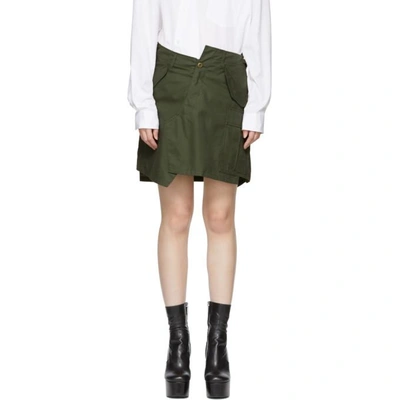 Shop Junya Watanabe Khaki Cargo Miniskirt In 1 Khaki