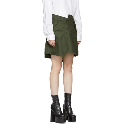 Shop Junya Watanabe Khaki Cargo Miniskirt In 1 Khaki