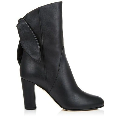 Shop Jimmy Choo Malene 85 Black Smooth Leather Boots