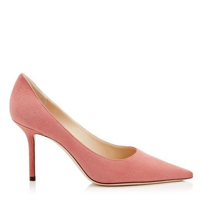 Shop Jimmy Choo Love 85 Rosewood Suede Pointy Toe Pumps