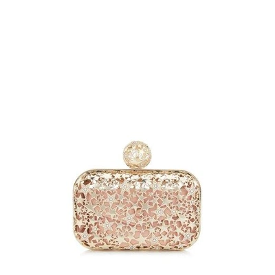 Shop Jimmy Choo Cloud Gold Metal Star Cage Clutch Bag With Crystals