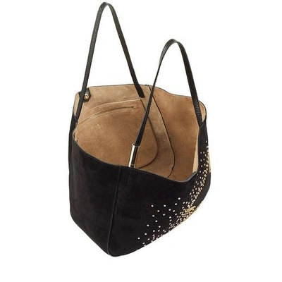 Shop Jimmy Choo Stevie Tote Black Suede Tote Bag With Studded Degrade Star And Elaphe