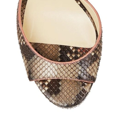 Shop Jimmy Choo Peachy 125 Rosewood Painted Desert Python Platform Sandals In Rosewood Mix