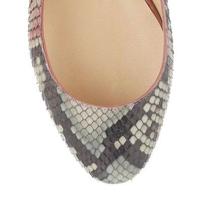 Shop Jimmy Choo Jessie Flat Rosewood Mix Painted Desert Python Round Toe Flats