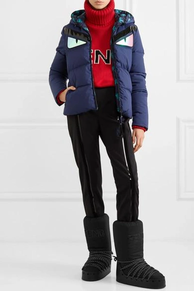 Shop Fendi Logo-appliquéd Jersey, Leather And Rubber Snow Boots