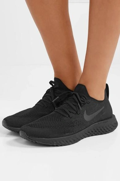 Shop Nike Epic React Flyknit Sneakers In Black