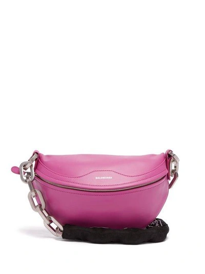 Balenciaga Souvenirs Bike-chain Leather Belt Bag In Fuxia | ModeSens