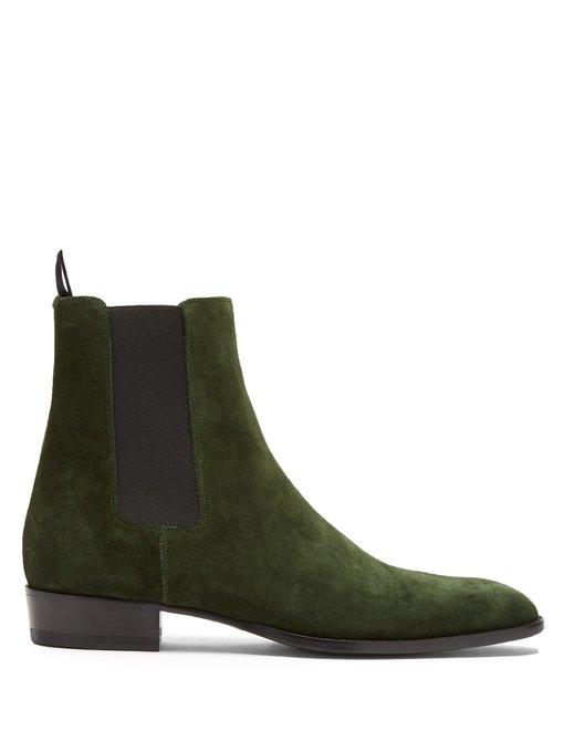 saint laurent green boots