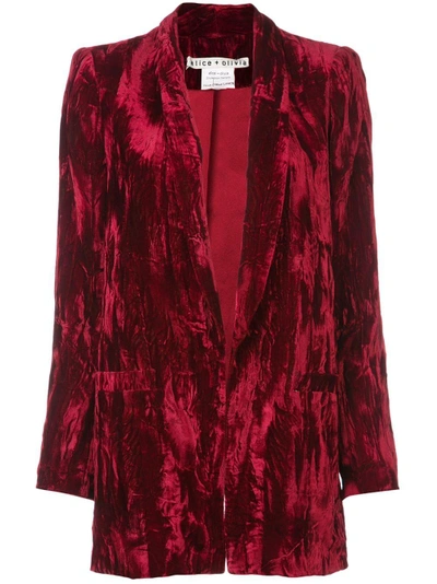 Shop Alice And Olivia Kylie Blazer Coat In Red