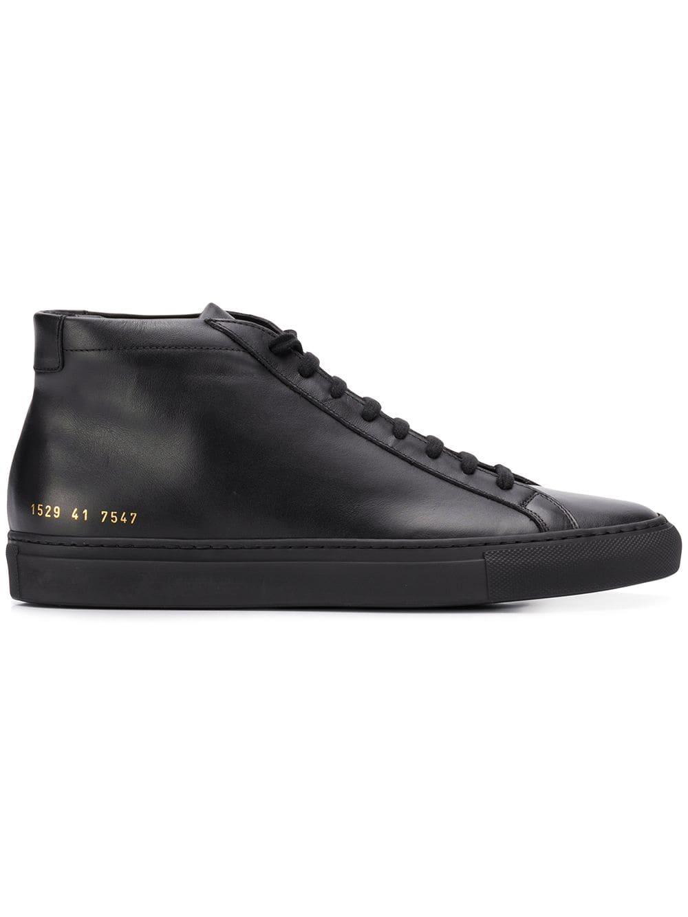 Leather High-top Sneakers In Black 