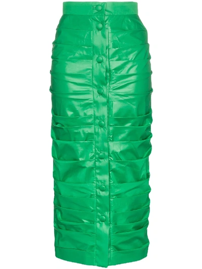 Shop Aleksandre Akhalkatsishvili High Waisted Midi Skirt - Green