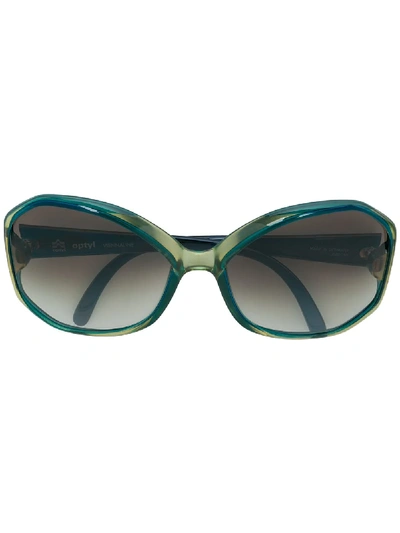 Shop A.n.g.e.l.o. Vintage Cult 1970s Oversized Frame Sunglasses In Blue
