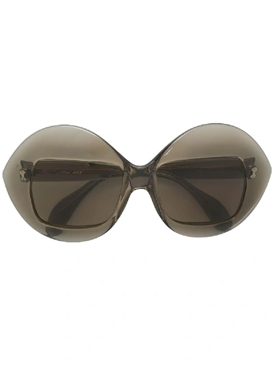 Shop A.n.g.e.l.o. Vintage Cult 1960s Oversized Frame Sunglasses In Grey