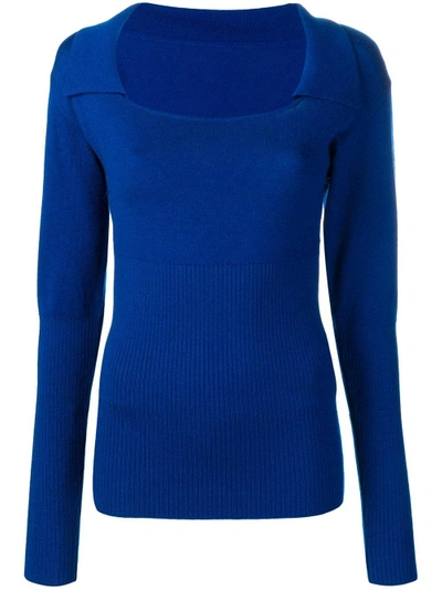 Shop Jacquemus Praio Fitted Sweater - Blue