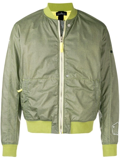 Shop Stone Island Shadow Project Poly-hide 2l Bomber Jacket - Green