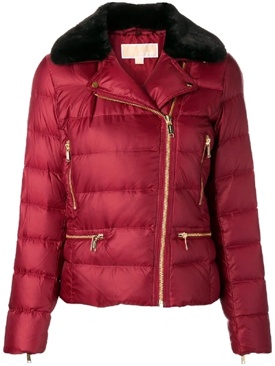 Shop Michael Michael Kors Trimmed Water-resistant Jacket - Red