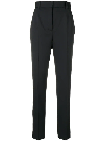 Shop Versace High-waisted Tailored Trousers - Black