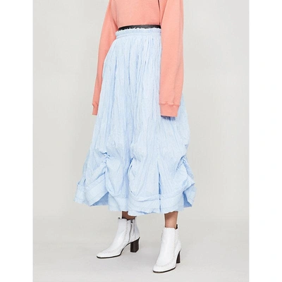 Shop Jw Anderson Crinkled Woven Balloon Skirt In Powder Blue